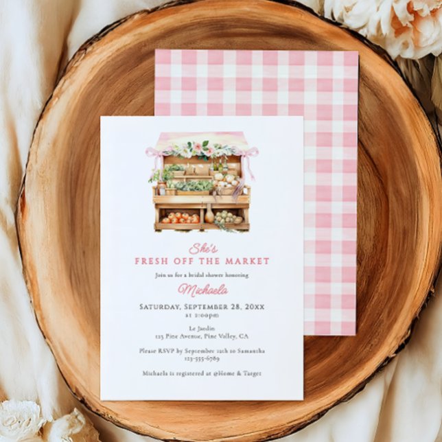 Färsk Möhippa av vattenfärgen på marknaden Inbjudningar (Skapare uppladdad)