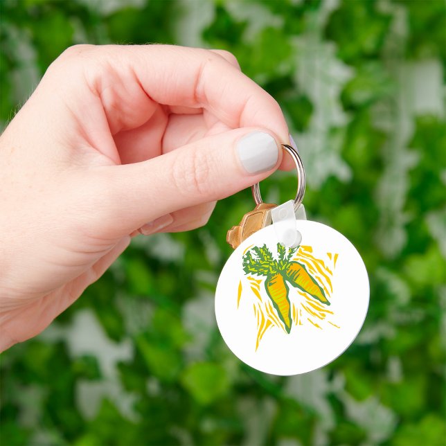 Färsk morot färglös vegetabilisk konst nyckelring (Skapare uppladdad)