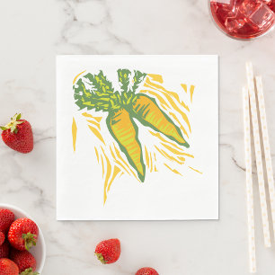 Färsk morot färglös vegetabilisk konst pappersservett