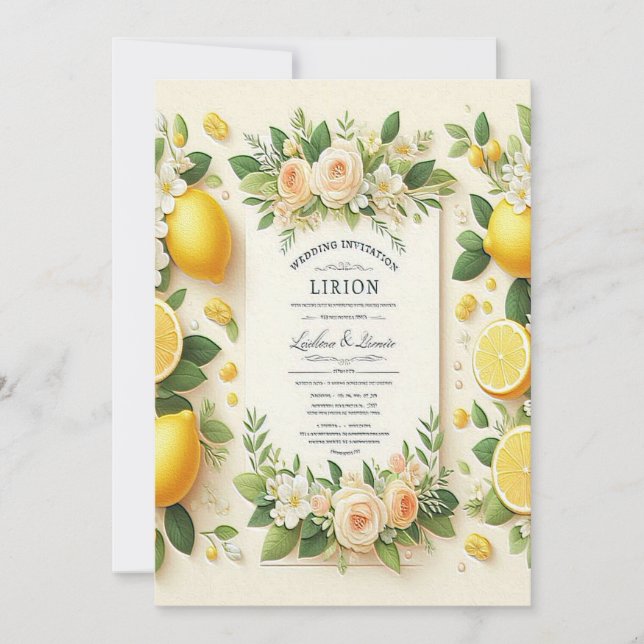 färsk och blommigt inbjudningar (Framsida)