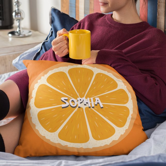 Färsk Orange Fruit Juicy Lemon Juice Illustration Kudde (Skapare uppladdad)