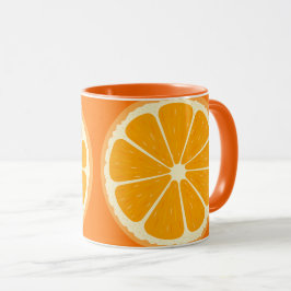 Färsk Orange Fruit Juicy Lemon Juice Illustration Mugg