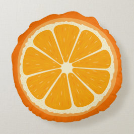 Färsk Orange Fruit Juicy Lemon Juice Illustration Rund Kudde