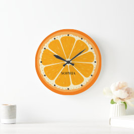 Färsk Orange Fruit Juicy Lemon Juice Illustration Stor Klocka
