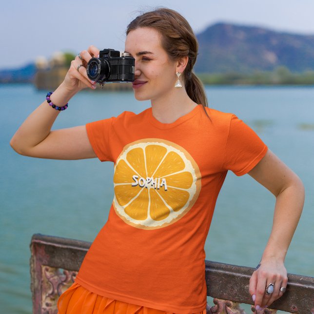 Färsk Orange Fruit Juicy Lemon Juice Illustration T Shirt (Skapare uppladdad)