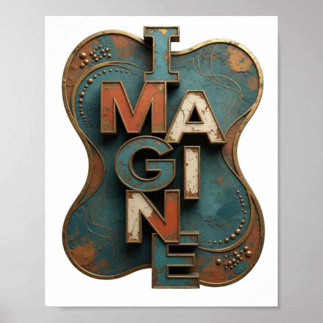 Färsk Orange IMAGINE Konstnärligt Motiv Poster (Framsidan)