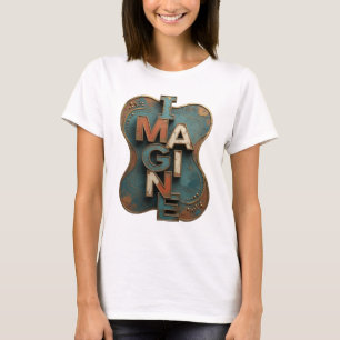 Färsk Orange IMAGINE Konstnärligt Motiv T Shirt