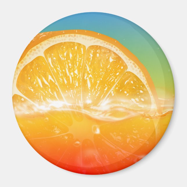 Färsk Orange Juice Fridge Magnet (Framsidan)