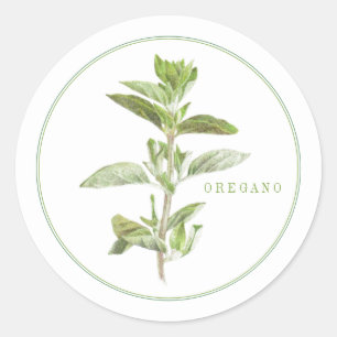FÄRSK OREGANO Small Round Stickers Runt Klistermärke