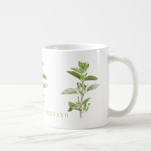 Färsk OREGANO Vit Mugg (Höger)