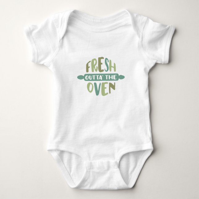 Färsk Outta" Oven Newborn One-Biet T Shirt (Framsida)