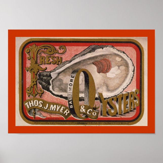 Färsk Oyster-etikett Poster (Framsidan)
