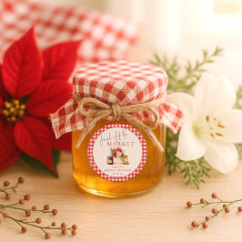 Färsk på Red Gingham Möhippa Runt Klistermärke