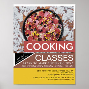 Färsk pizza, kokning av klasser poster