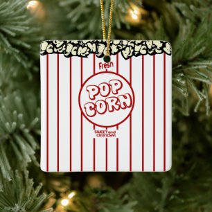 Färsk popcorn julgransprydnad keramik
