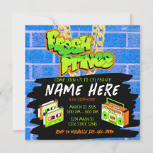 Färsk prins 90s Boombox Blue Orange Birthday