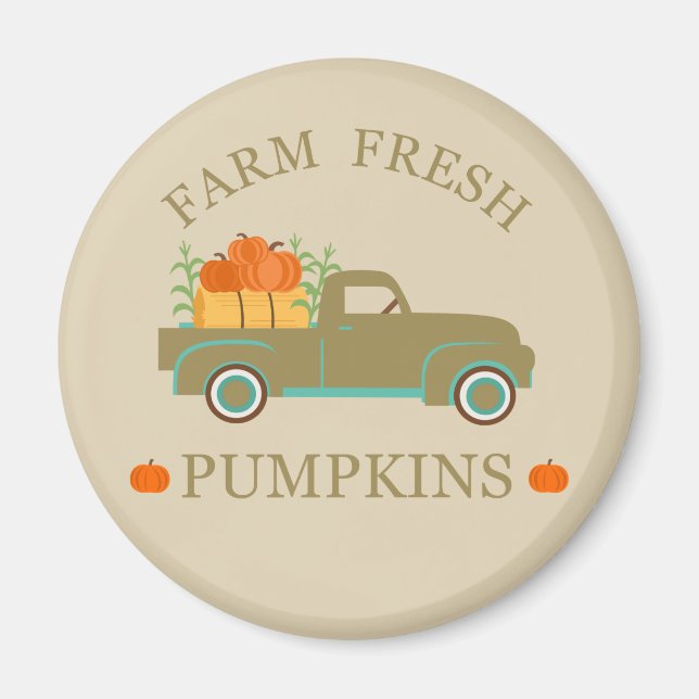 Färsk pumpvattenfärg hösten hösten magnet (Framsidan)