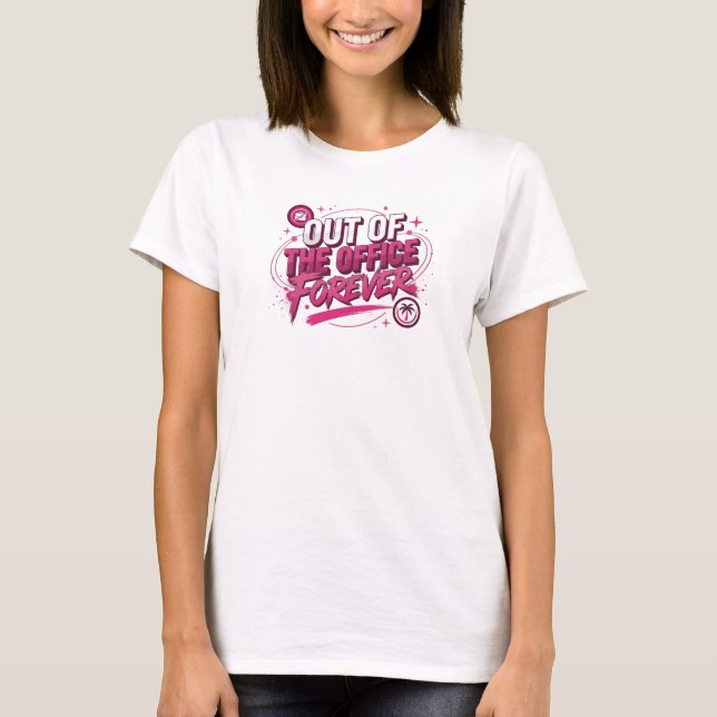 Färsk röd UTANFÖR KONTOR Arttryck T Shirt (Framsida)
