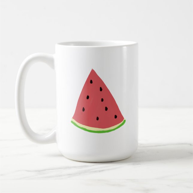 Färsk röd vattenmelon skiva sommarpresent kaffemugg (Vänster)