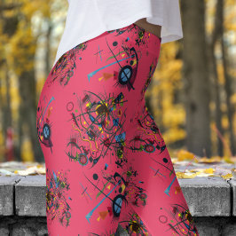 Färsk Rosa Abstrakt Mönster Leggings