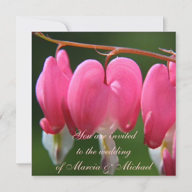 Färsk Rosa Bleeding Heart Inbjudningar (Framsida)
