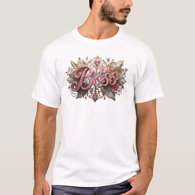 Färsk Rosa BOSS Anpassad Skapelse T Shirt (Framsida)
