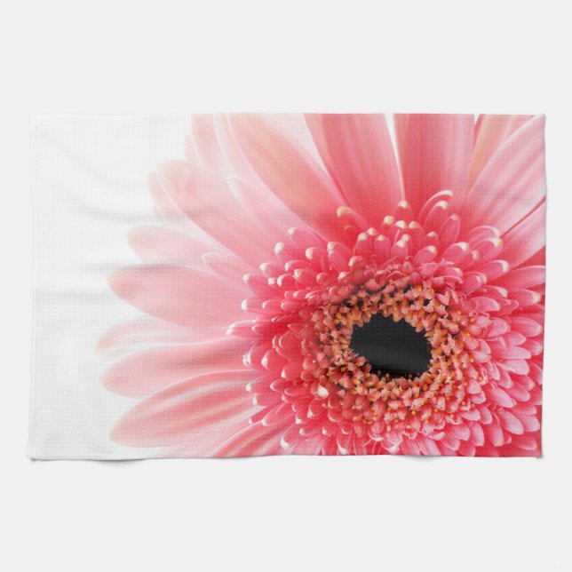 Färsk rosa Gerbera tusenskönsfotografi Kökshandduk (Horisontell)