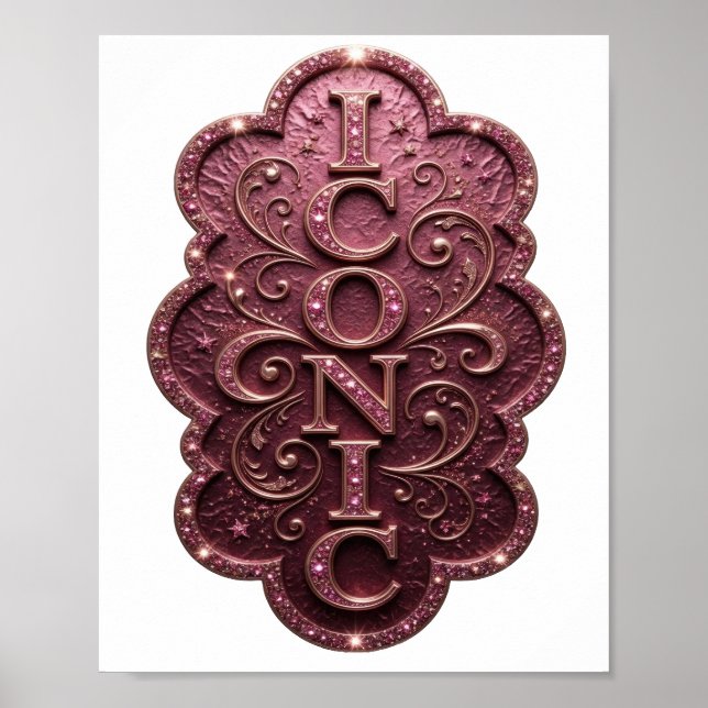 Färsk Rosa ICONIC Tryck (Framsidan)