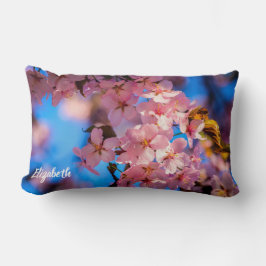 Färsk Rosa Sakura Garland, Blå himmel Lumbarkudde