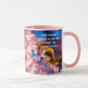 Färsk Rosa Sakura Garland, Blå himmel Mugg