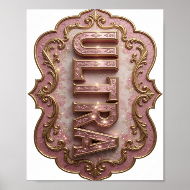 Färsk Rosa ULTRA Citat Design Poster (Framsidan)