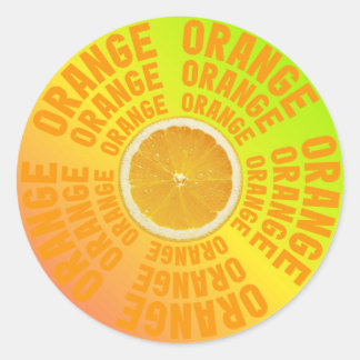 Färsk & Saftig Orange skiva Typografi Klistermärke