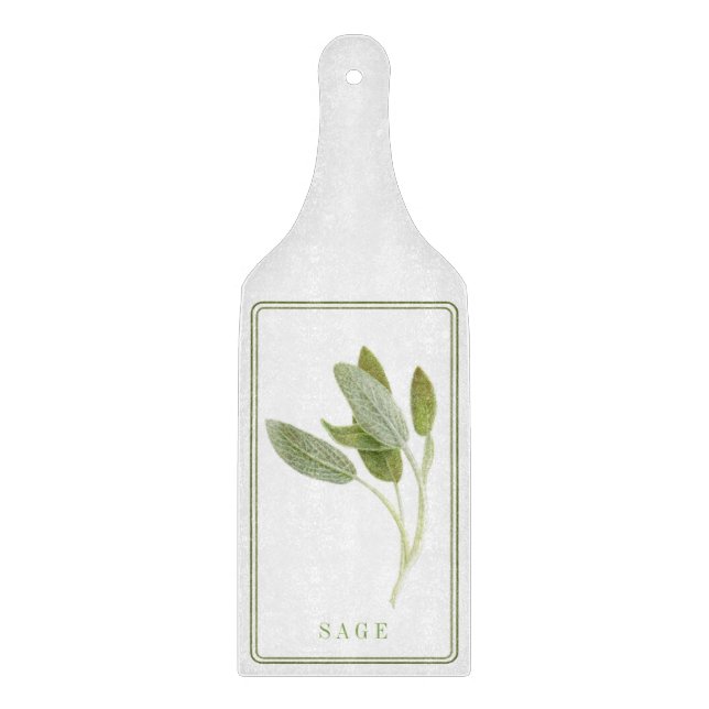 Färsk Salvia Skärbräda för Glas Skedar och Slevar (Framsidan)