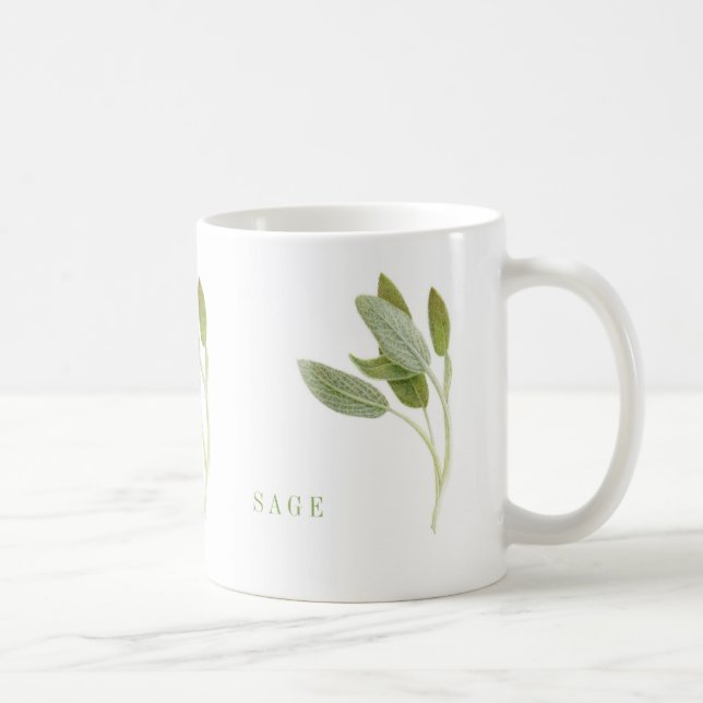 Färsk salvia Vit mugg (Höger)