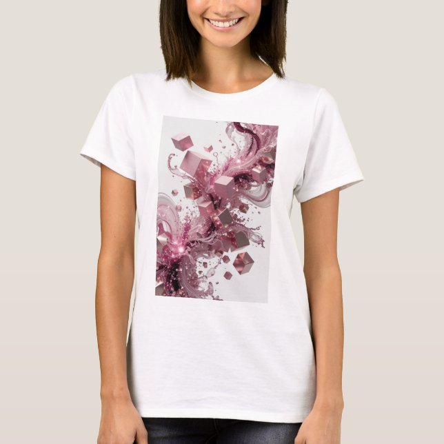 Färsk Silver ABSTRAKT KONST Skräddarsydd T-shirt v (Framsida)