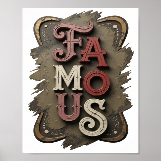 Färsk Silver BERÖMD Design Poster (Framsidan)
