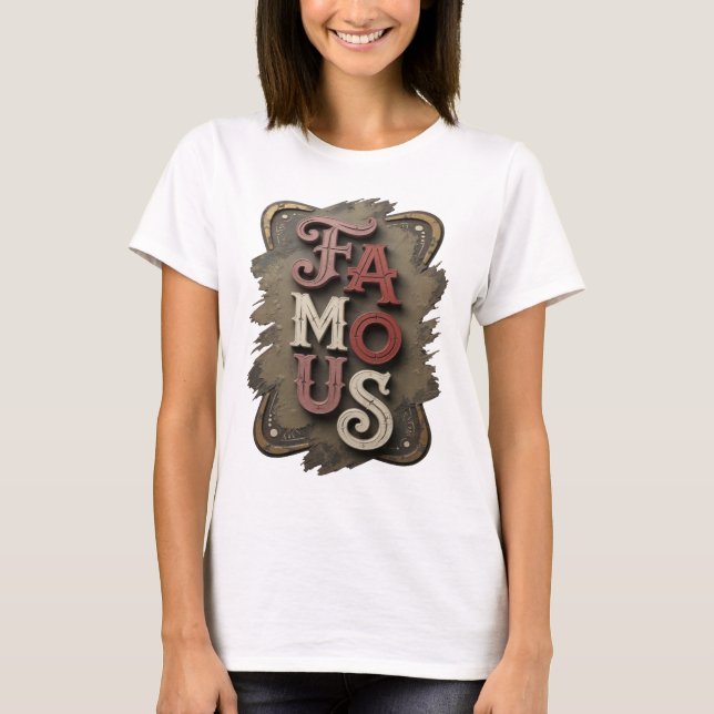 Färsk Silver BERÖMD Design T Shirt (Framsida)