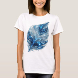 Färsk silver BLÅ IS BLAD Konstnärligt motiv T Shirt