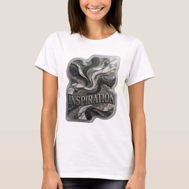 Färsk Silver INSPIRATION Slogan T-shirt (Framsida)