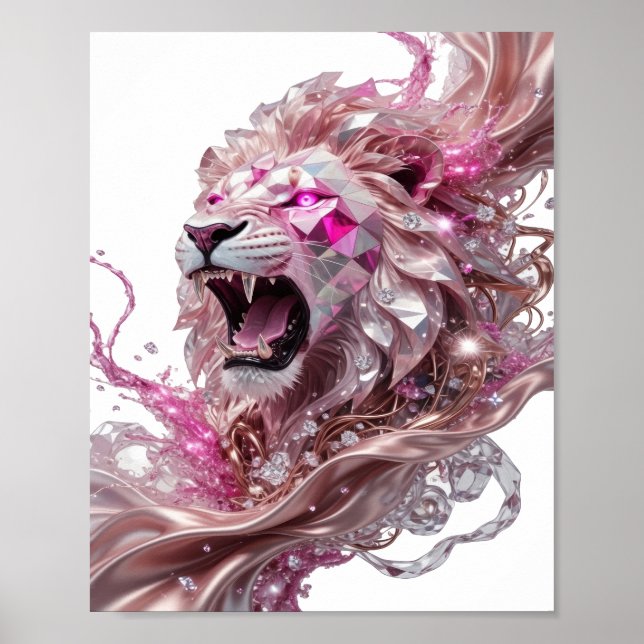 Färsk Silver LION KING Statement Design Poster (Framsidan)
