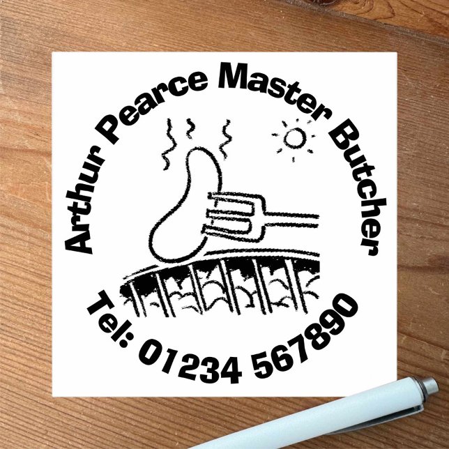 Färsk slaktare av Kött Barbecue. Slaktare Shop Stämpel (Skapare uppladdad)