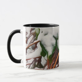 Färsk Snö på Evergreen Löv Mugg