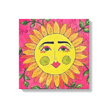 Färsk solrosblomma, färskare Canvas Art