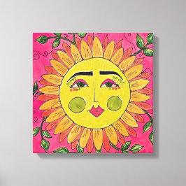 Färsk solrosblomma, färskare Canvas Art