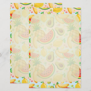 Färsk sommarfrukt Mönster Brevpapper