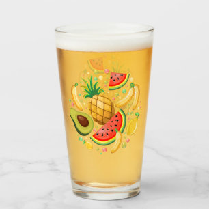 Färsk sommarfrukt Mönster Glaskopp