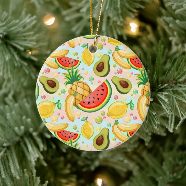 Färsk sommarfrukt Mönster Julgransprydnad Keramik (Träd)
