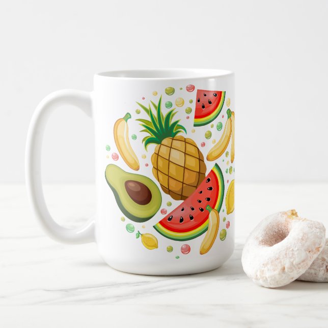 Färsk sommarfrukt Mönster Kaffemugg (Med munk)
