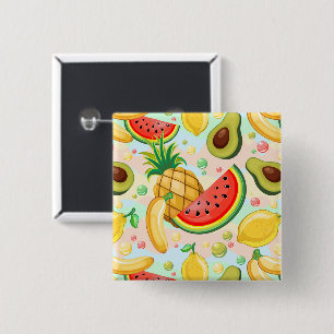 Färsk sommarfrukt Mönster Knapp