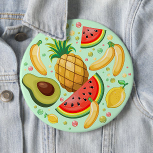 Färsk sommarfrukt Mönster Knapp